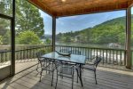 Jump Right In - Outdoor main deck dining area view of lake 